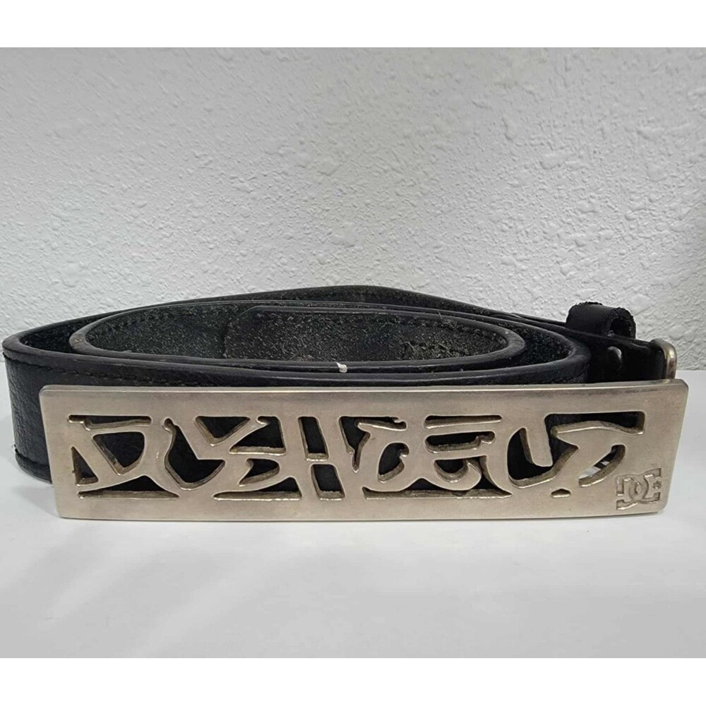 Vintage Y2K 90s 2000s Steel Belt Buckle DC Shoes Logo Skater Skate Punk Zumiez